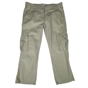 Calvin Klein Jeans Cropped Pants Cream Beige Khaki Cotton Size 12